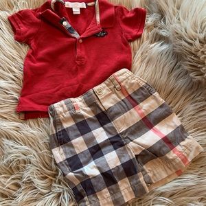 Burberry childrens/baby two piece outfit. Size 9 months